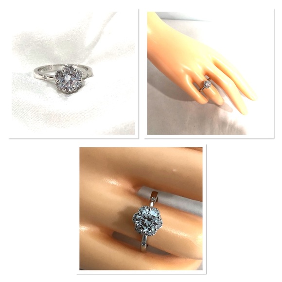 Jewelry - NWOT Sterling silver simulated diamond ring